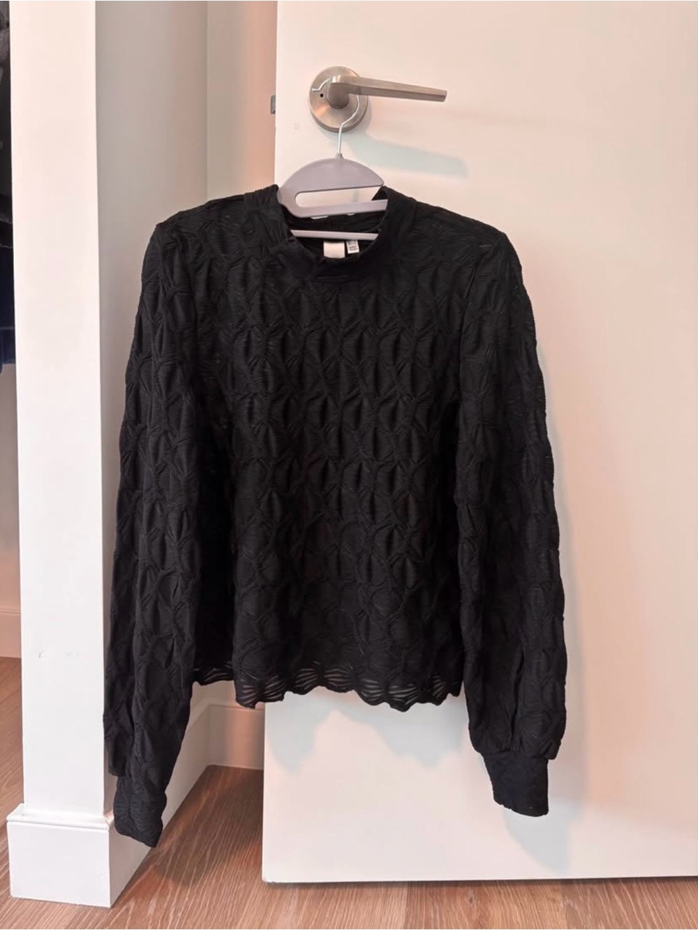Y.A.S textured semi-high neck long sleeve top - Size S